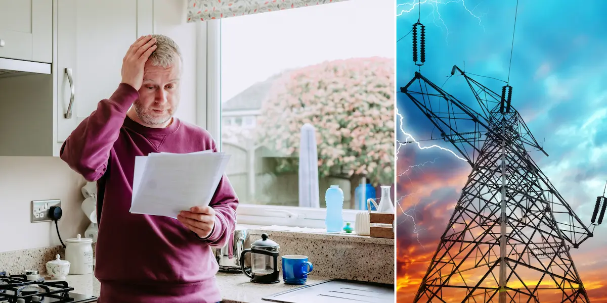 Man kontrollerar elräkning i köket